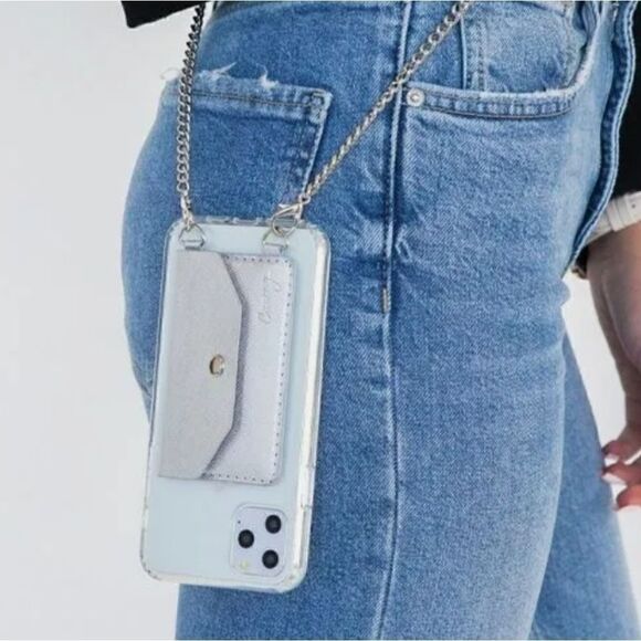 Casery Crossbody Phone Pocket in Silver - Picture 3 of 3